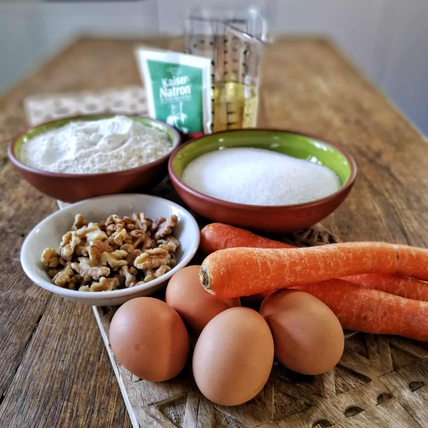 Beitragsbild - einfacher Karottenkuchen - Zutaten