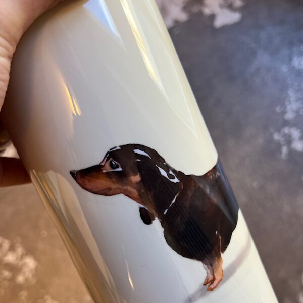Vase mit Dackel