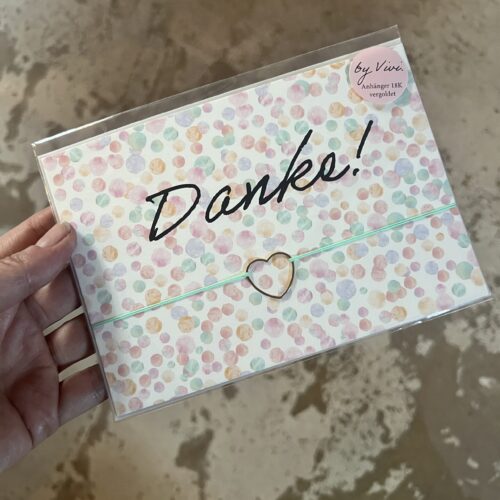 Karte Danke, mit Armband